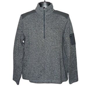 Eddie Bauer 1/4 Zip Fleece Sweater Pullover Sweatshirt Gray Mens‎ L Outdoor